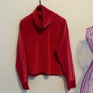 Adidas Red Velour Pullover